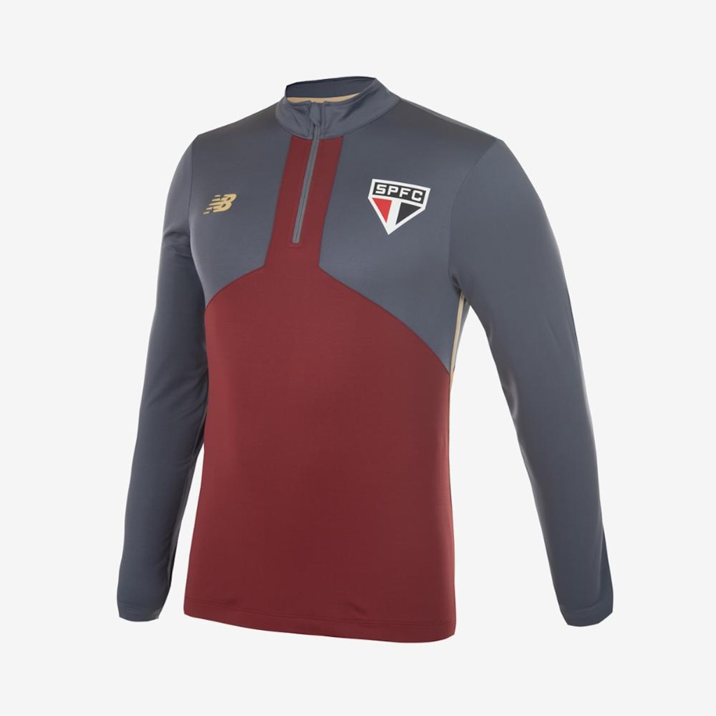 Imagem 2 do produto Camiseta New Balance Manga Longa 1/2 Zíper Treino São Paulo 2025 - Masculina