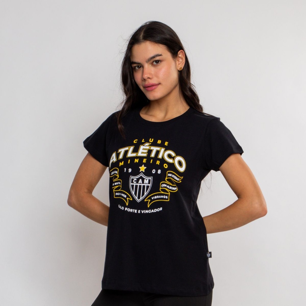 Imagem 3 do produto Camiseta do Atlético Mineiro Baby Look Surf Center Oficial Galo Forte - Feminina