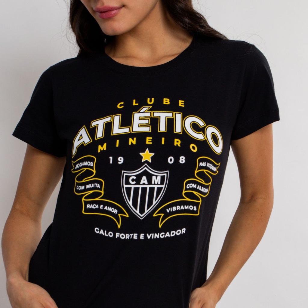 Imagem 4 do produto Camiseta do Atlético Mineiro Baby Look Surf Center Oficial Galo Forte - Feminina