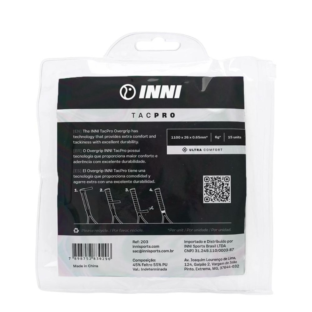 Imagem 5 do produto Kit Overgrip Inni TacPro Com 15 Unidades