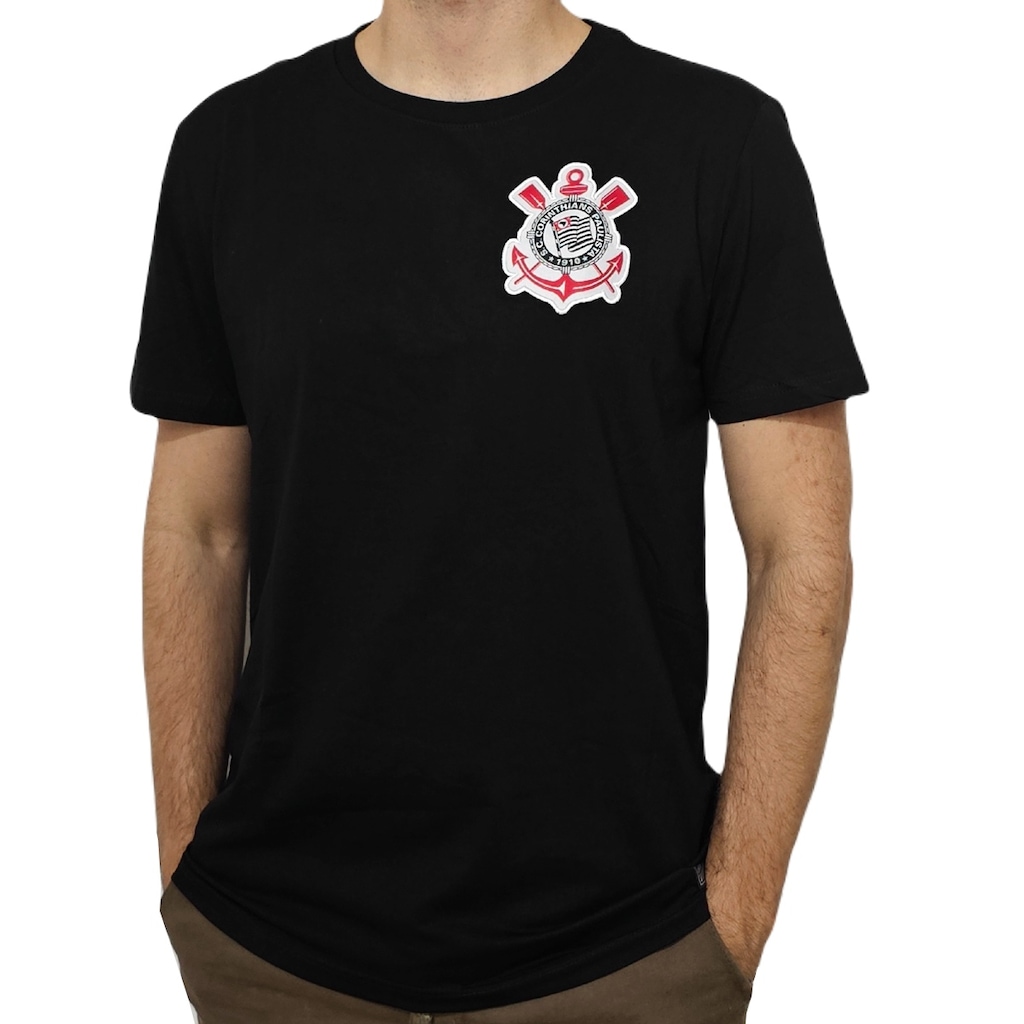 Imagem 2 do produto Camisa do Corinthians Masculino Coimbra Algodão Símbolo Bordado