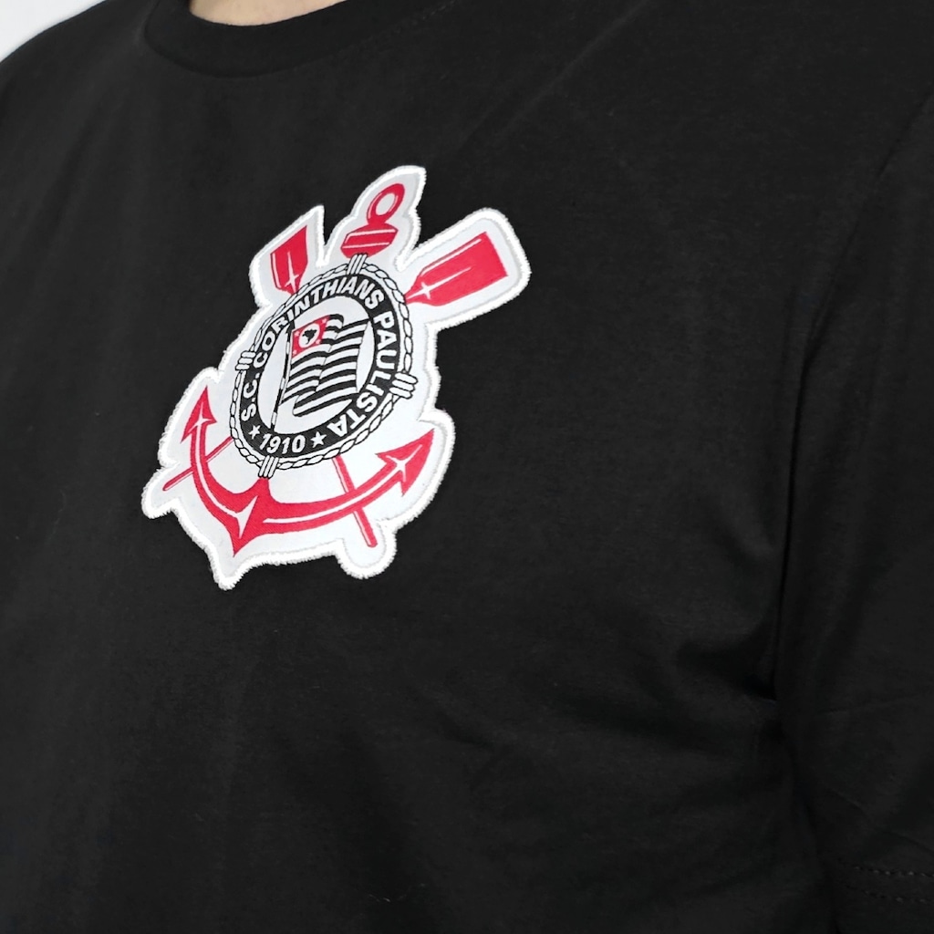 Imagem 4 do produto Camisa do Corinthians Masculino Coimbra Algodão Símbolo Bordado