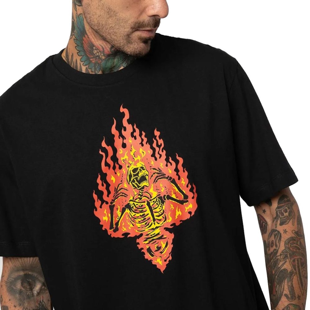 Imagem 2 do produto Camiseta Masculino MCD Caveira Em Chamas