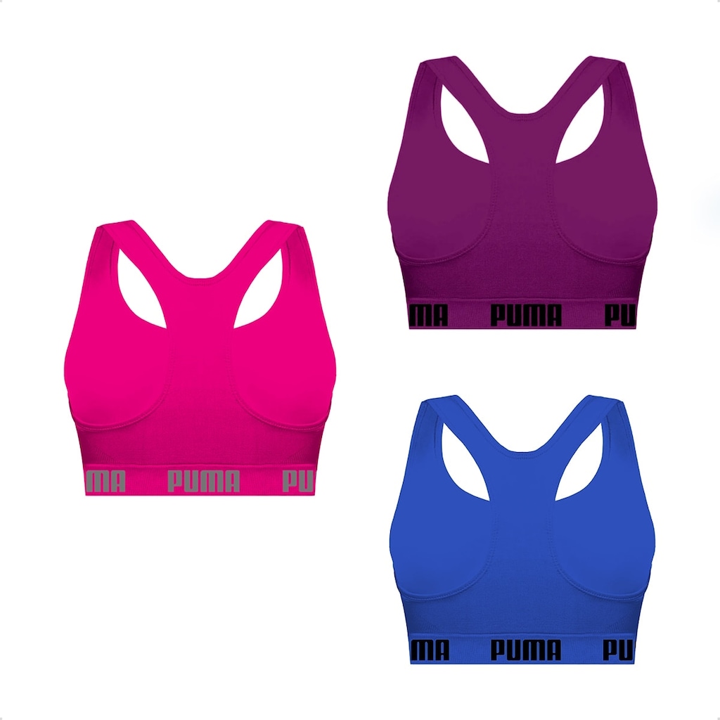 Imagem 2 do produto Kit Feminino Top Puma Nadador sem Costura - 3 Unidades