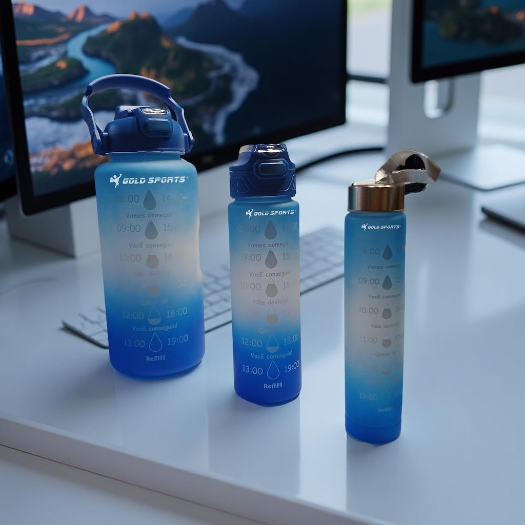 Imagem 2 do produto Kit 3 Garrafas Gold Sports Botton 2L-670 e 280 mls