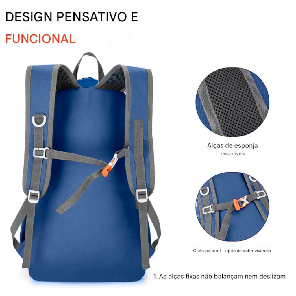 Imagem 2 do produto Mochila Esportiva Gold Sports Dobrável Camel Montanhismo A Prova de Água - 35 Litros