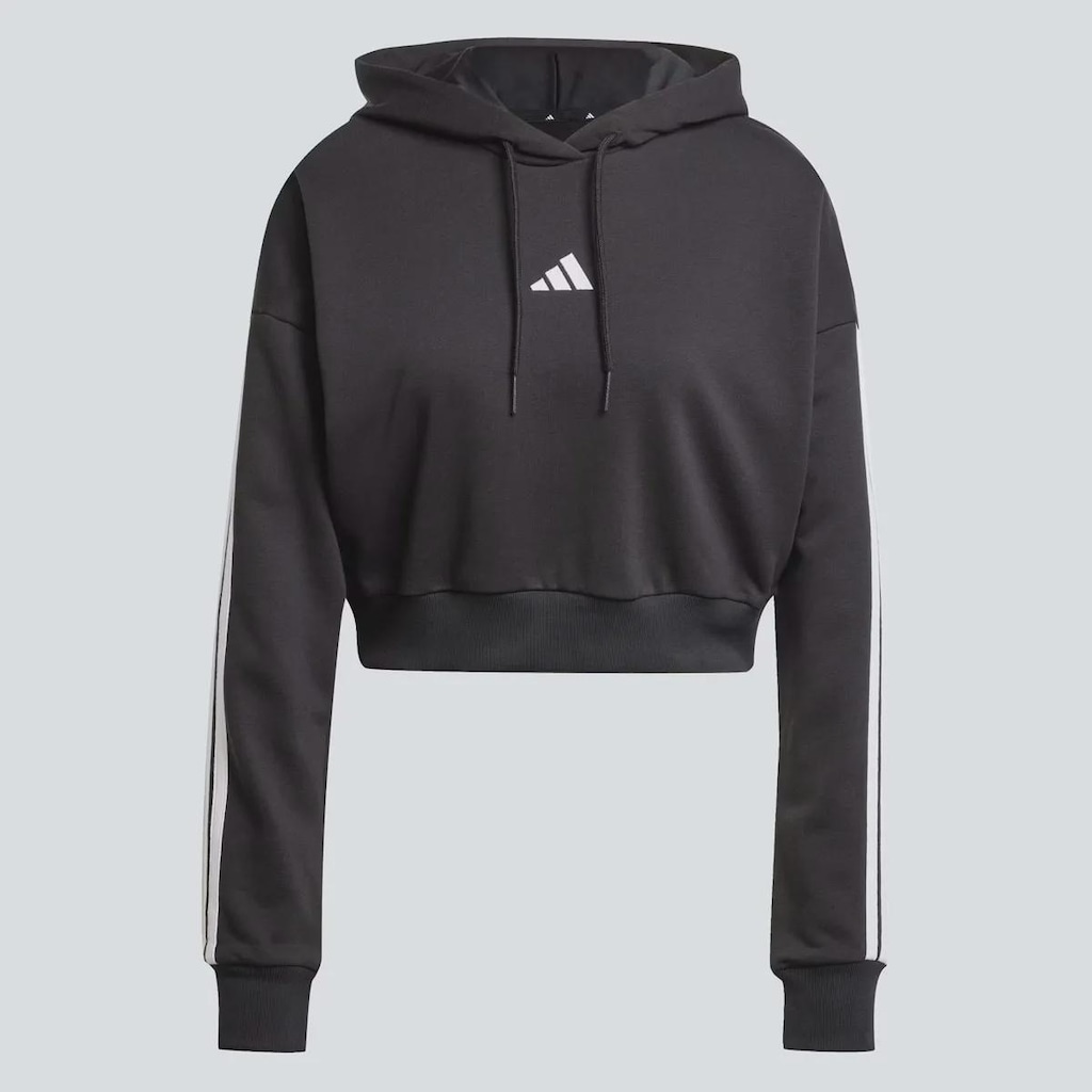 Imagem 5 do produto Moletom Cropped Feminino adidas 3 Stripes com Capuz