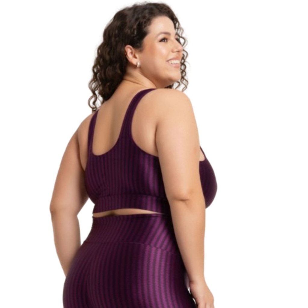 Imagem 2 do produto Top Fitness Plus Size New Zig 3D Vekyo com Bojo Removível