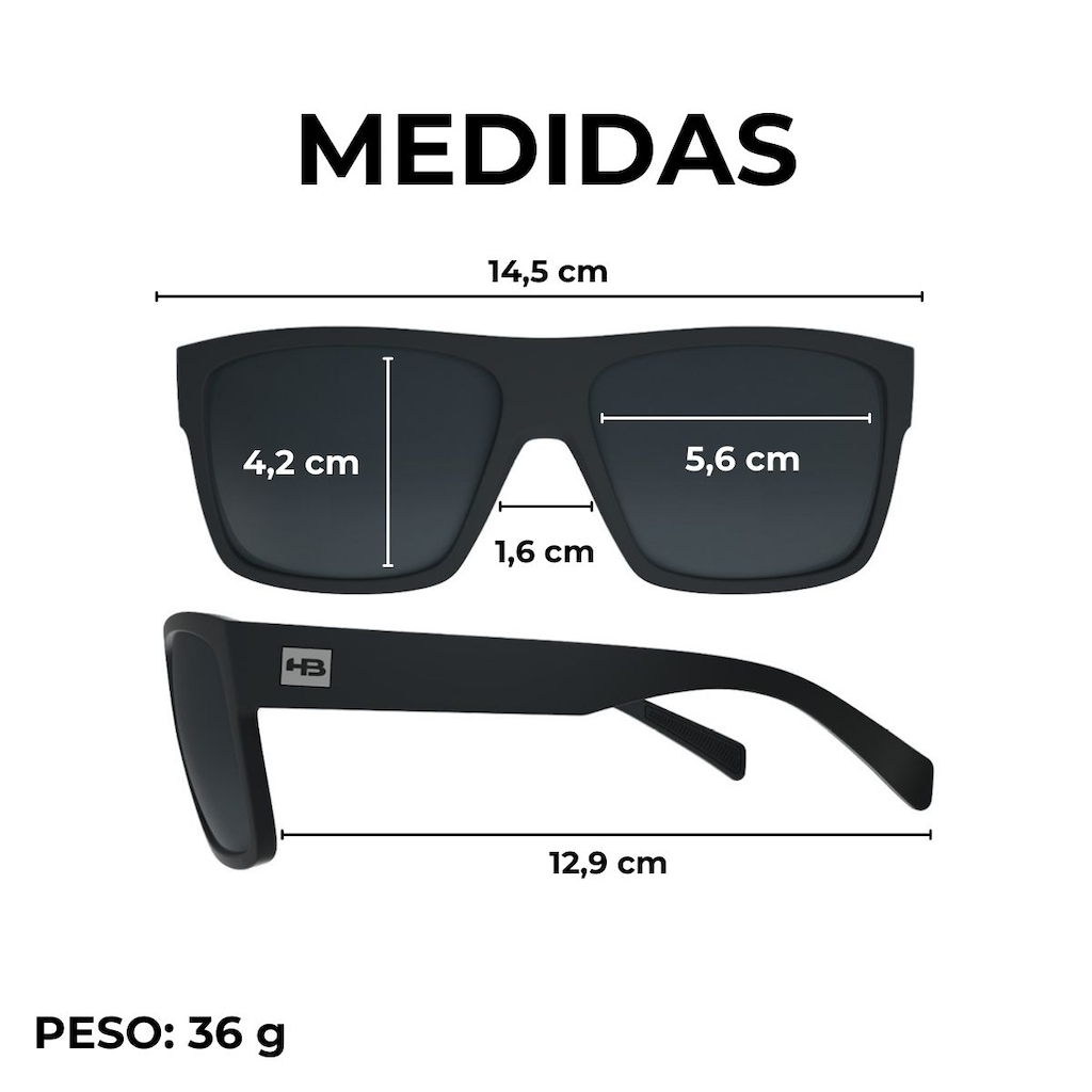 Imagem 4 do produto Óculos de sol Unissex HB Would 2.0 matte black