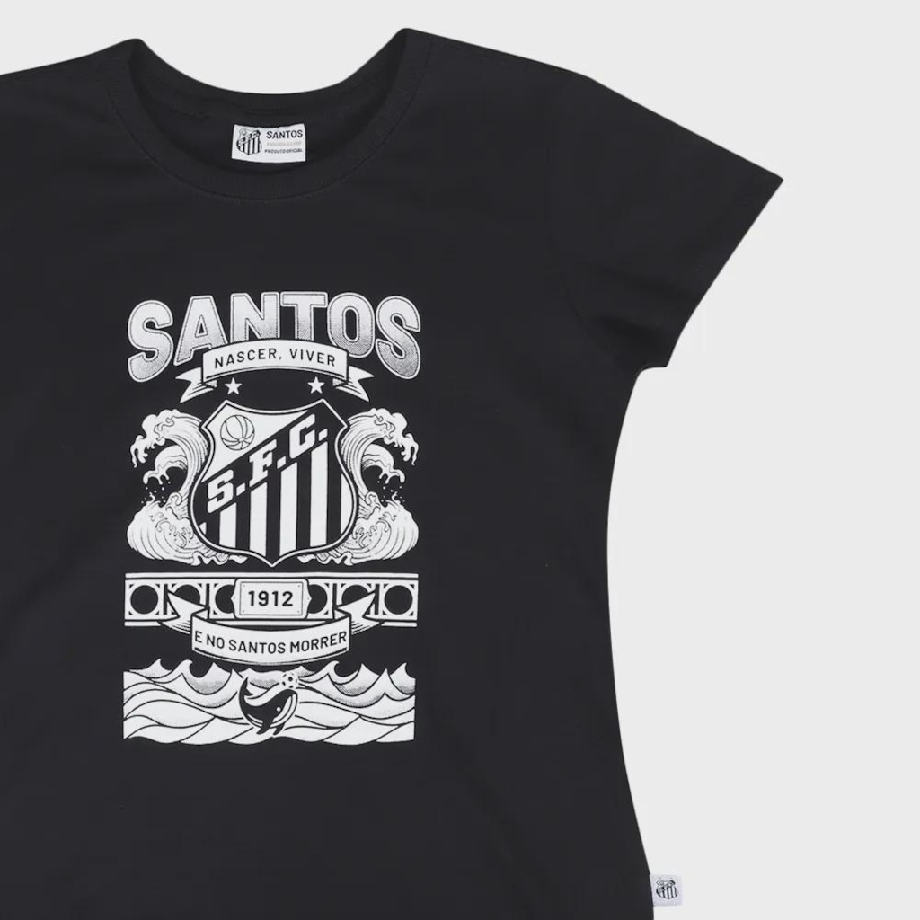 Imagem 3 do produto Camiseta Feminina Surf Center Santos Nascer, Viver e No Santos Morrer