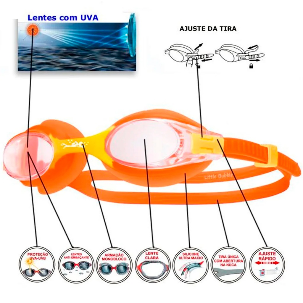 Imagem 2 do produto Óculos de Natação Gold Sports Kids Little Bubble - Adulto
