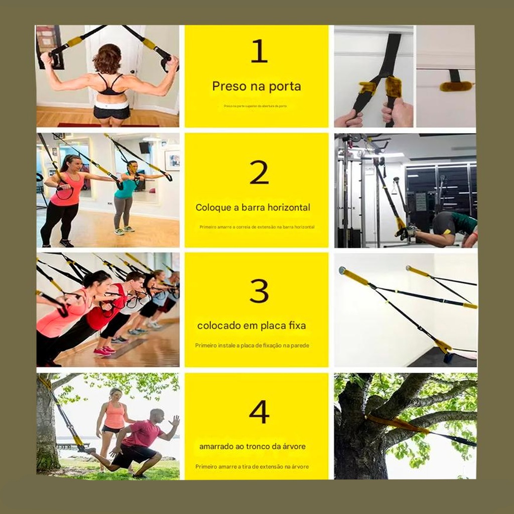 Imagem 5 do produto Fita de Resistência e Treinamento Suspenso Trx Gold Sports Power III 200 Kgs - Adulto