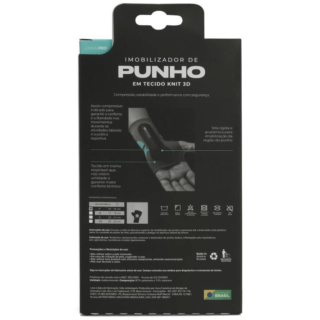 Imagem 5 do produto Imobilizador de Punho Esquerdo N1 Sports Linha Pro
