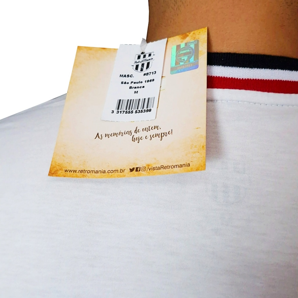 Imagem 5 do produto Camisa do São Paulo Retrô 1969 Branca Retrô Mania Masculino