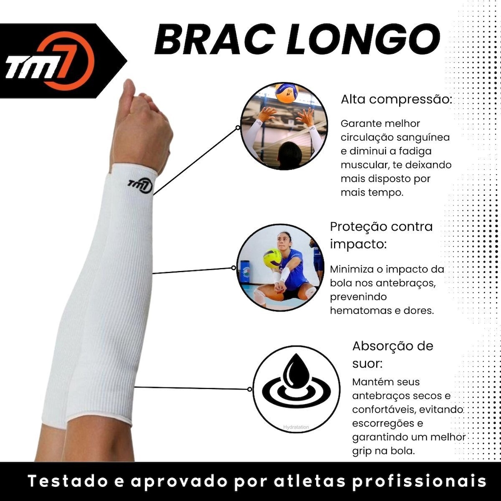 Imagem 2 do produto Manguito Para Vôlei Brac7 Longo Tm7