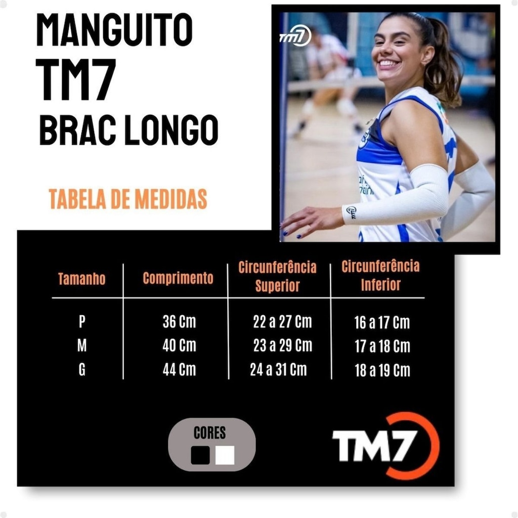 Imagem 5 do produto Manguito Para Vôlei Brac7 Longo Tm7