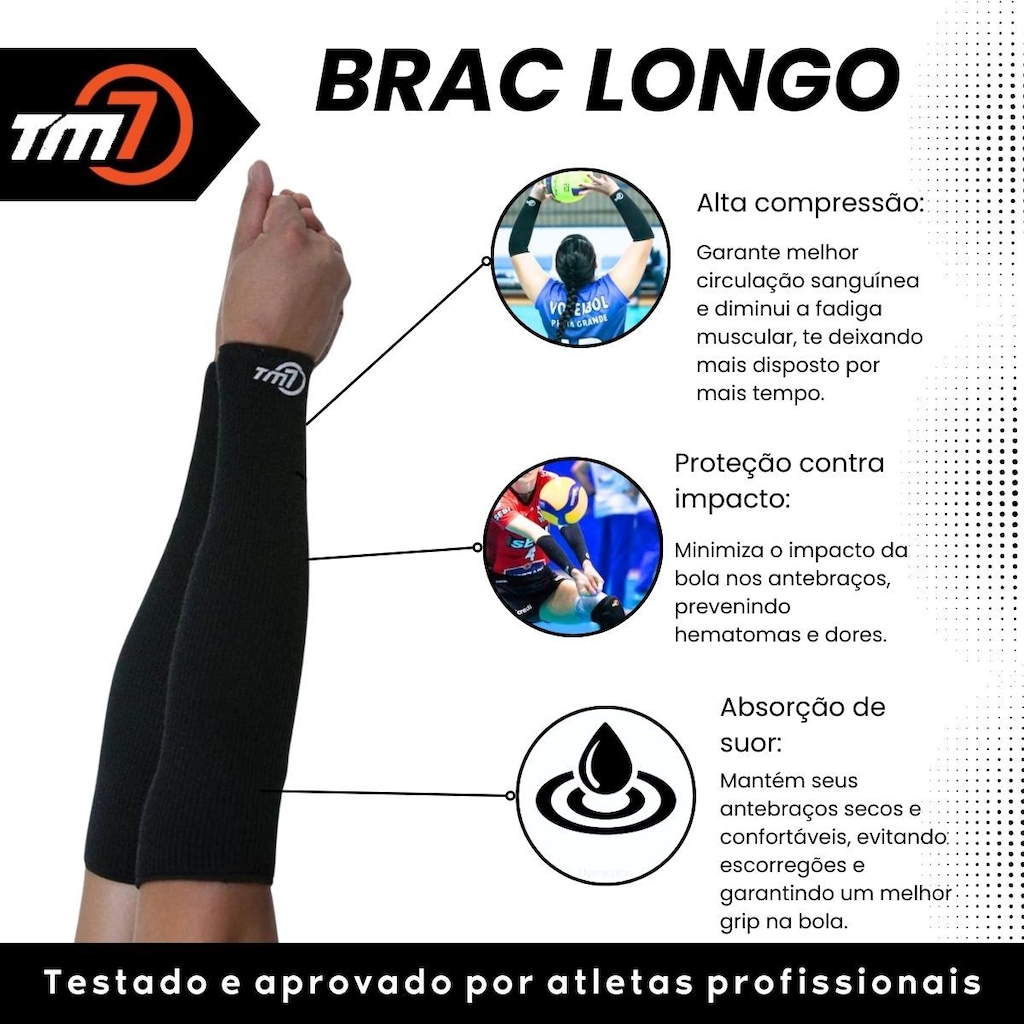 Imagem 2 do produto Manguito Para Vôlei Brac7 Longo Tm7