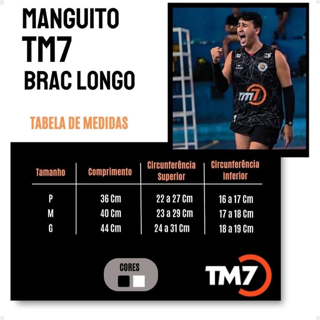Imagem 5 do produto Manguito Para Vôlei Brac7 Longo Tm7