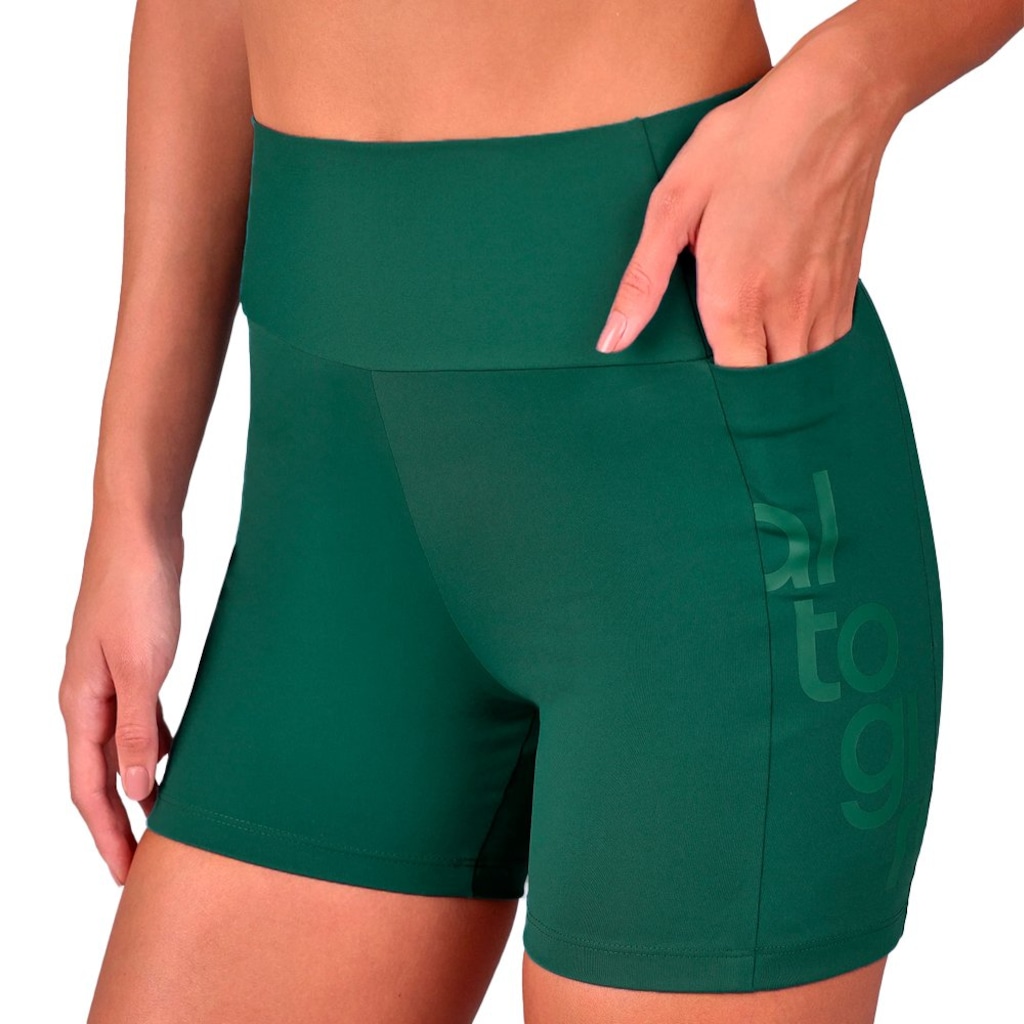 Imagem 3 do produto Bermuda Alto Giro Estampa E Bolsos Laterais Feminina