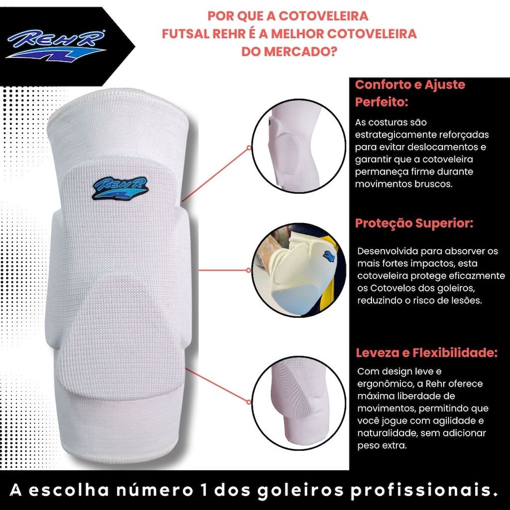 Imagem 2 do produto Cotoveleira de Futsal Rehr Evolution Adulto