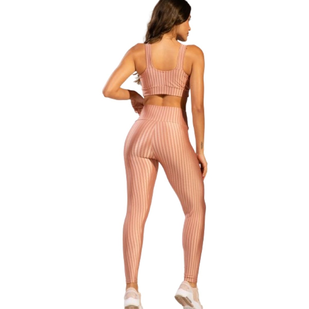Imagem 2 do produto Conjunto Top e Calça New Zig 3D Fitness Vekyo Alta Compressão Feminina