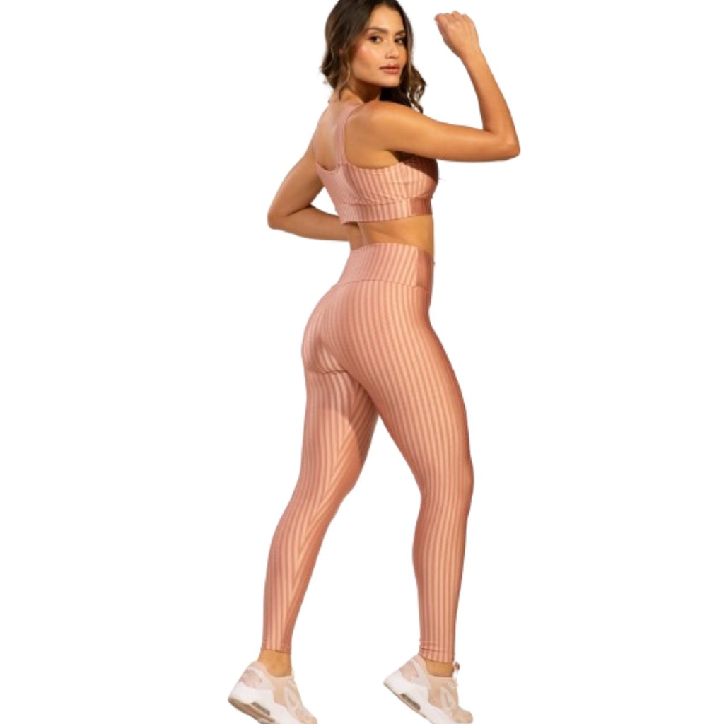 Imagem 3 do produto Conjunto Top e Calça New Zig 3D Fitness Vekyo Alta Compressão Feminina