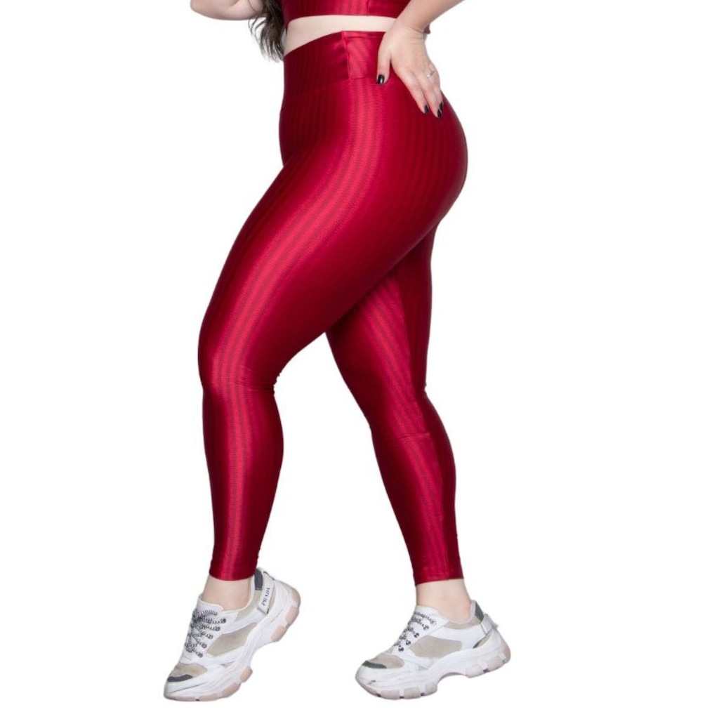 Imagem 3 do produto Calça Legging Plus Size New Zig 3D Vekyo Cós Alto Feminina
