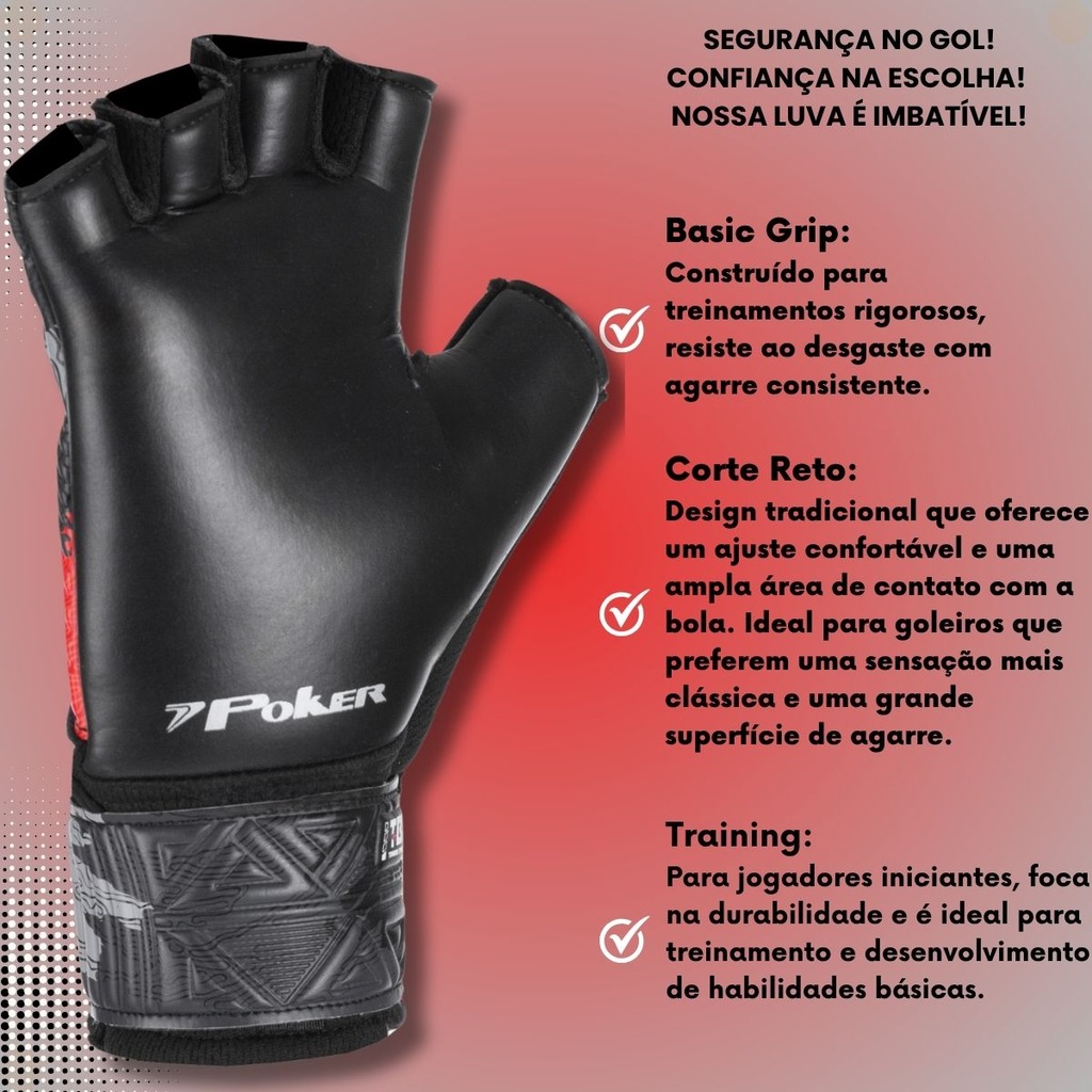 Imagem 3 do produto Luva Goleiro futsal Poker Infinity Training Infantil