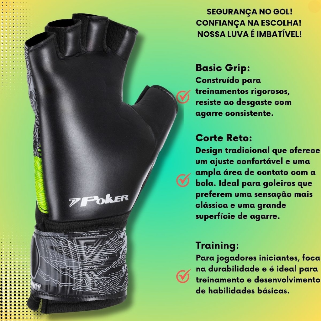 Imagem 3 do produto Luva Goleiro futsal Poker Infinity Training Infantil