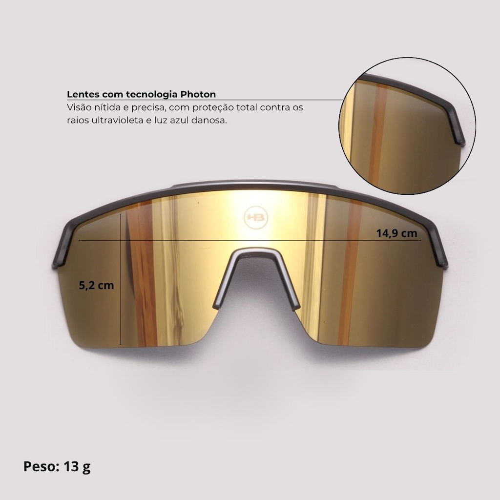 Imagem 2 do produto Lente performance óculos HB Presto 2.0 Gold Chrome espelhada