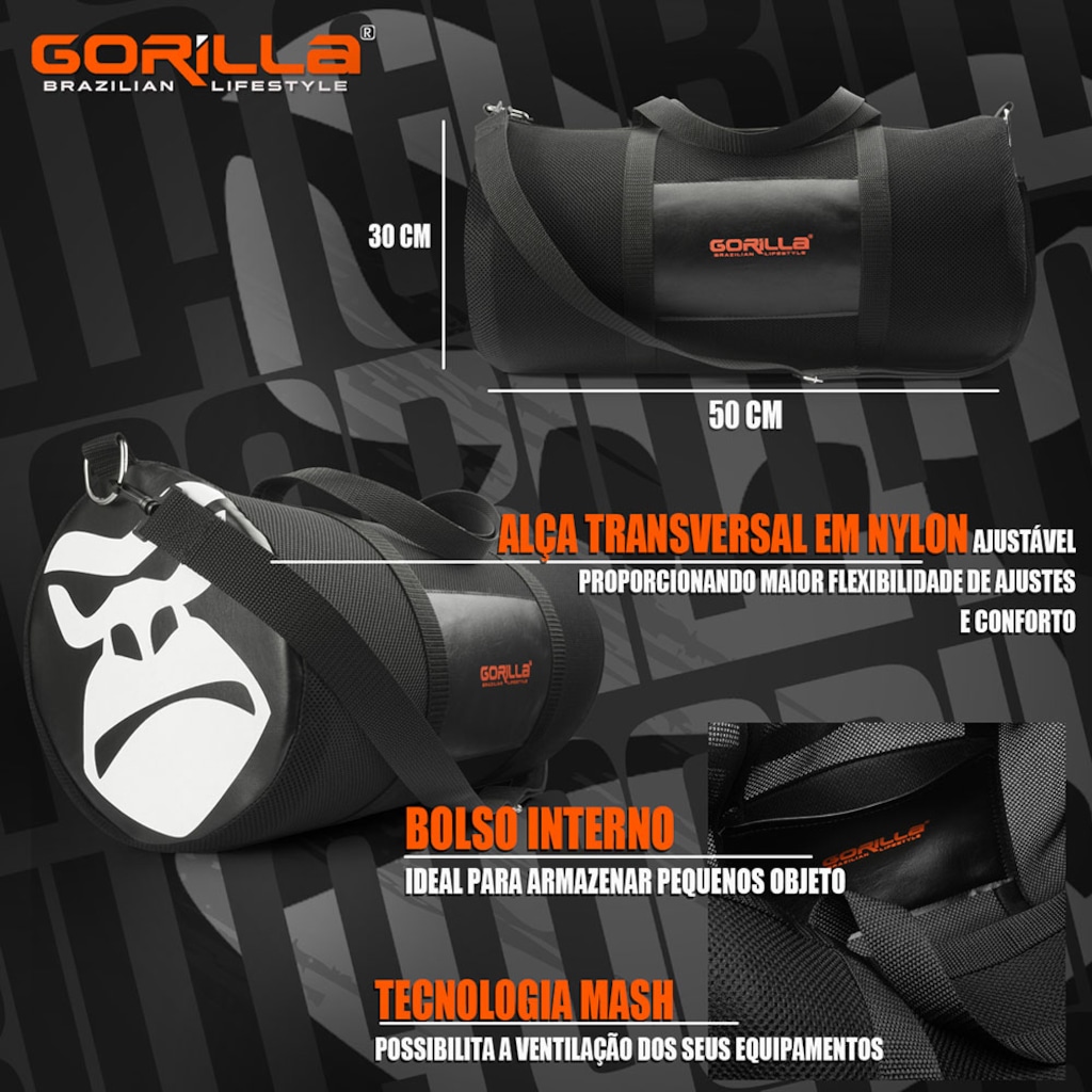 Imagem 3 do produto Bolsa Transversal Esportiva Gorilla Academia - Muay Thai - Jiu-Jitsu e Treino
