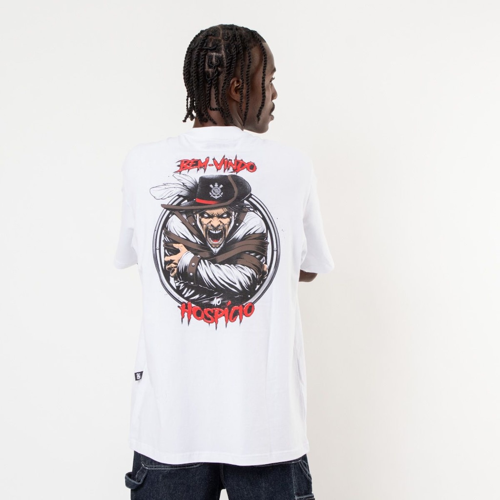 Imagem 2 do produto Camiseta do Corinthians Oversized Oficial Bem Vindo Ao Hospício Surf Center Masculina