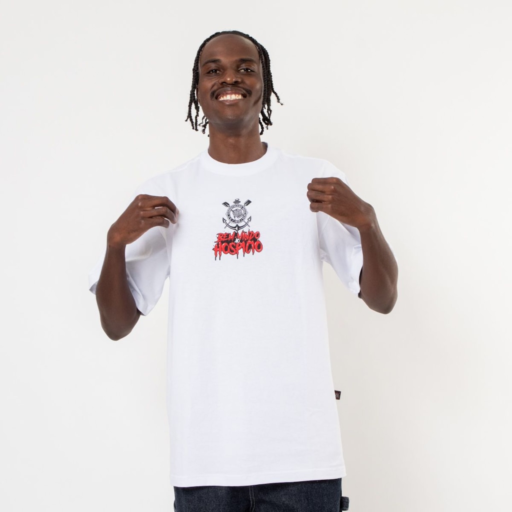 Imagem 3 do produto Camiseta do Corinthians Oversized Oficial Bem Vindo Ao Hospício Surf Center Masculina