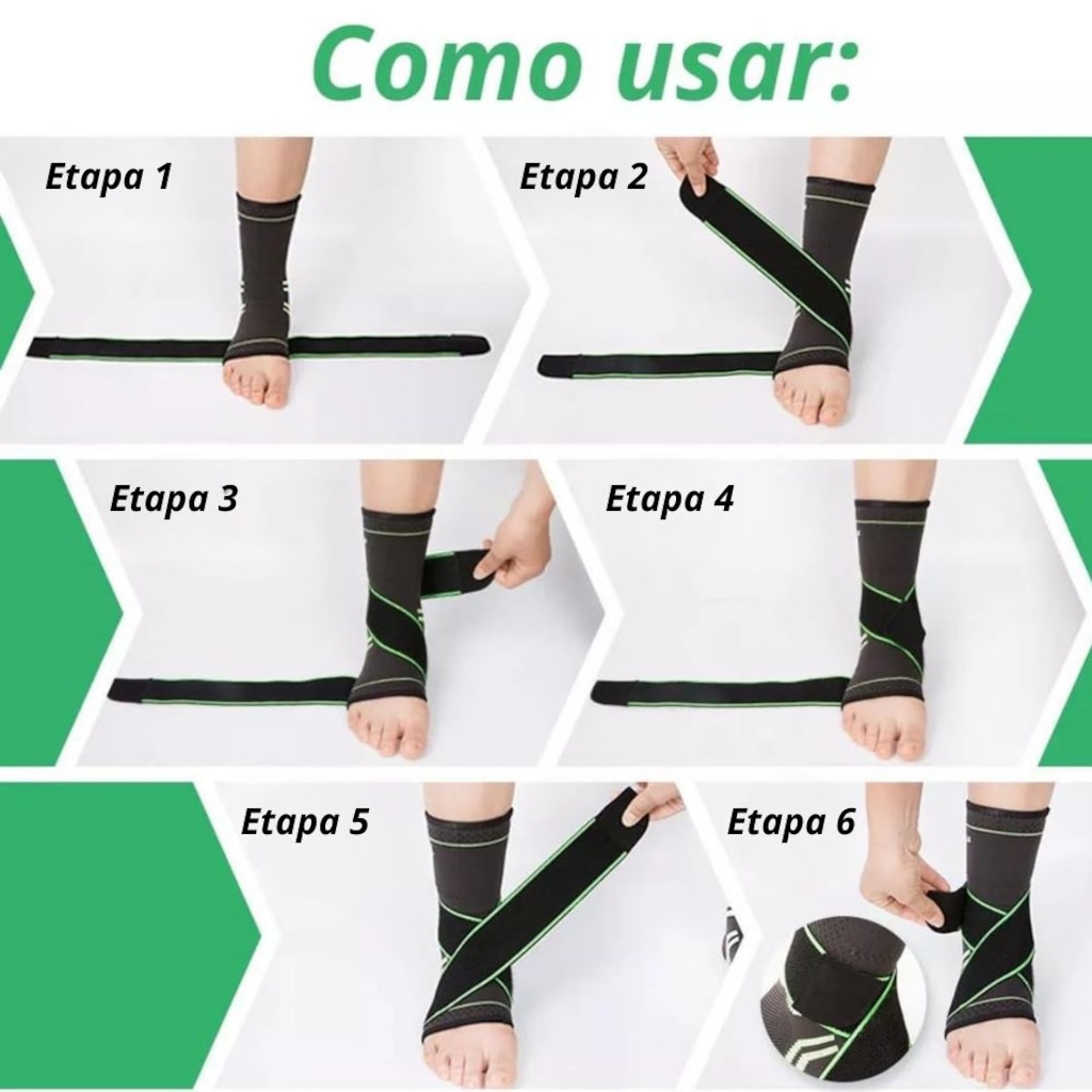 Imagem 5 do produto Kit Par Tornozeleira Ortopédica Ajustável HM + Par Joelheira Protetora Articulada faixa ajustável