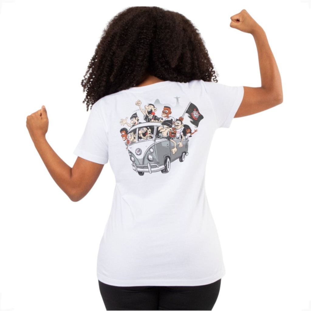 Imagem 2 do produto Camiseta do Corinthians Oficial Timão Baby Look Surf Center Feminina