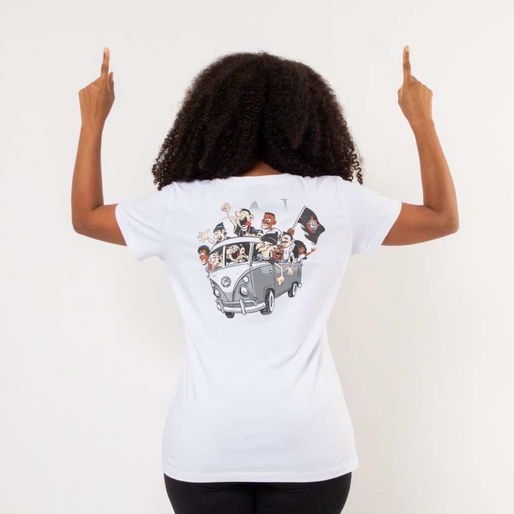 Imagem 4 do produto Camiseta do Corinthians Oficial Timão Baby Look Surf Center Feminina
