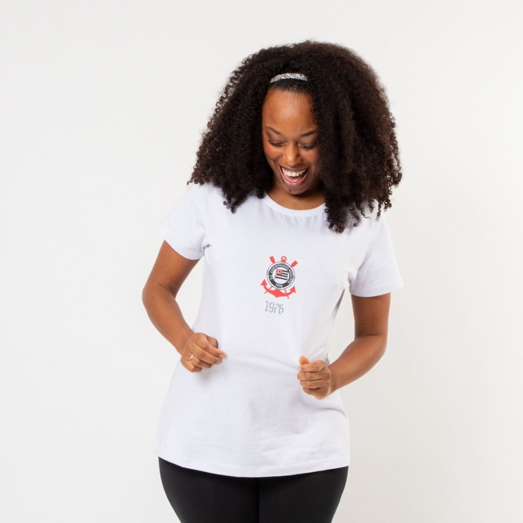 Imagem 5 do produto Camiseta do Corinthians Oficial Timão Baby Look Surf Center Feminina
