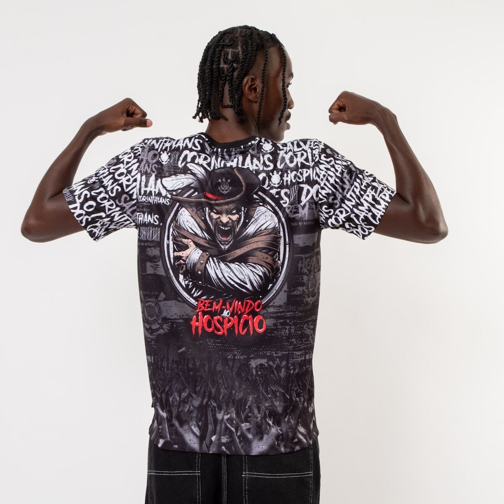 Imagem 2 do produto Camiseta do Corinthians Oficial Bem Vindo Ao Hospício Surf Center