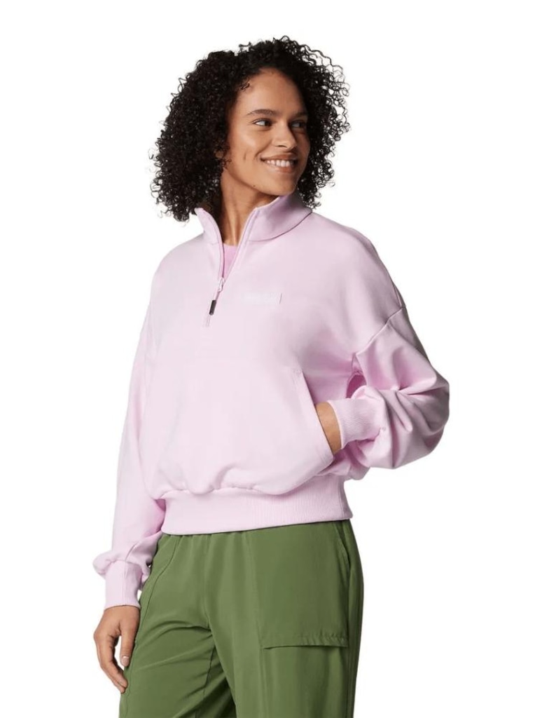 Imagem 4 do produto Blusão de Moletom Feminino Canyon Quarter Zip sem Capuz