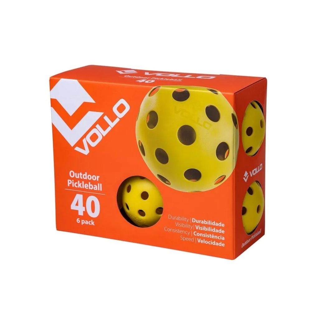 Imagem 3 do produto Kit 6 Bolas Pickleball 40 Furos Vollo