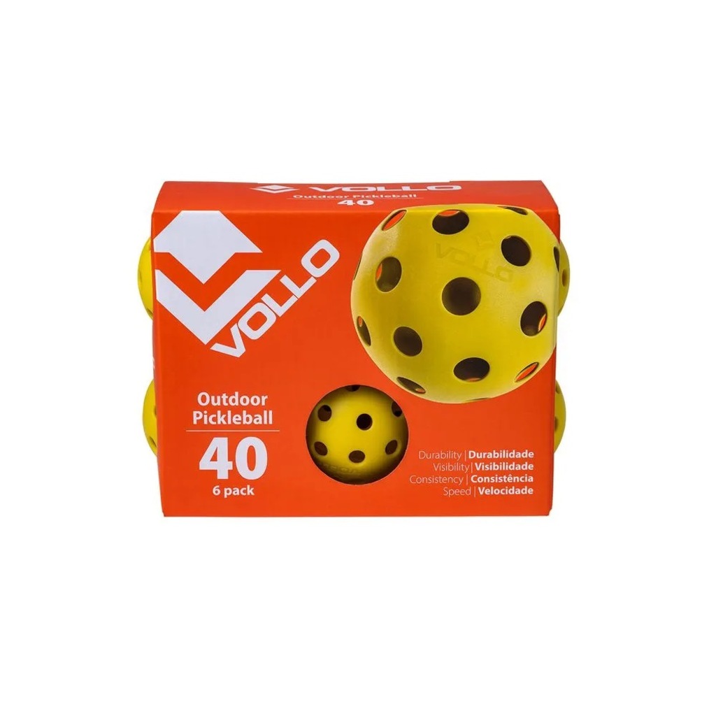 Imagem 4 do produto Kit 6 Bolas Pickleball 40 Furos Vollo