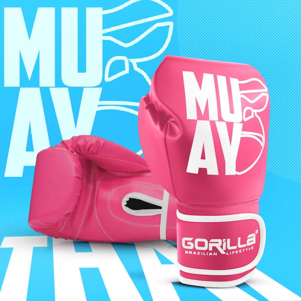 Imagem 5 do produto Luva Muay Thai Boxe Kickboxing Profissional Gorilla Feminina
