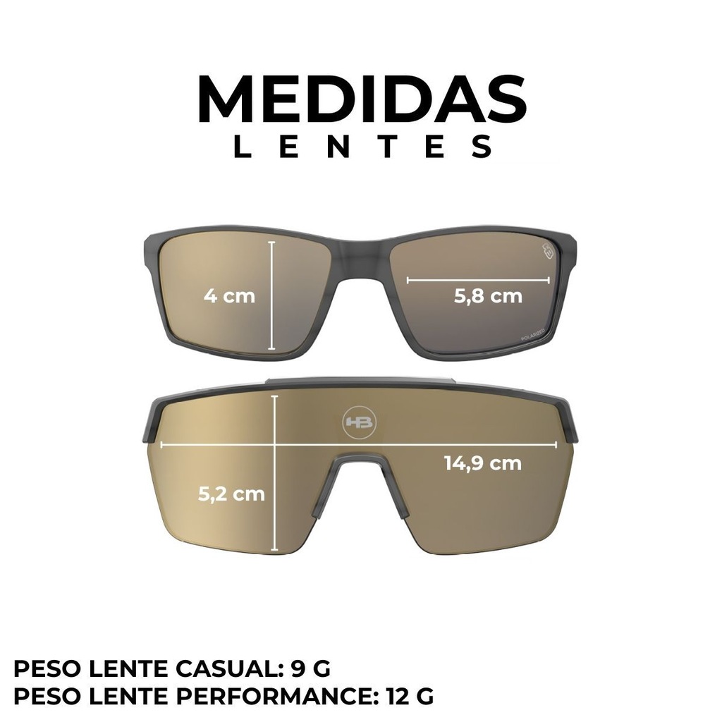Imagem 5 do produto Óculos de Sol Unissex HB esportivo Presto 2.0 Gold espelhado 3 em 1
