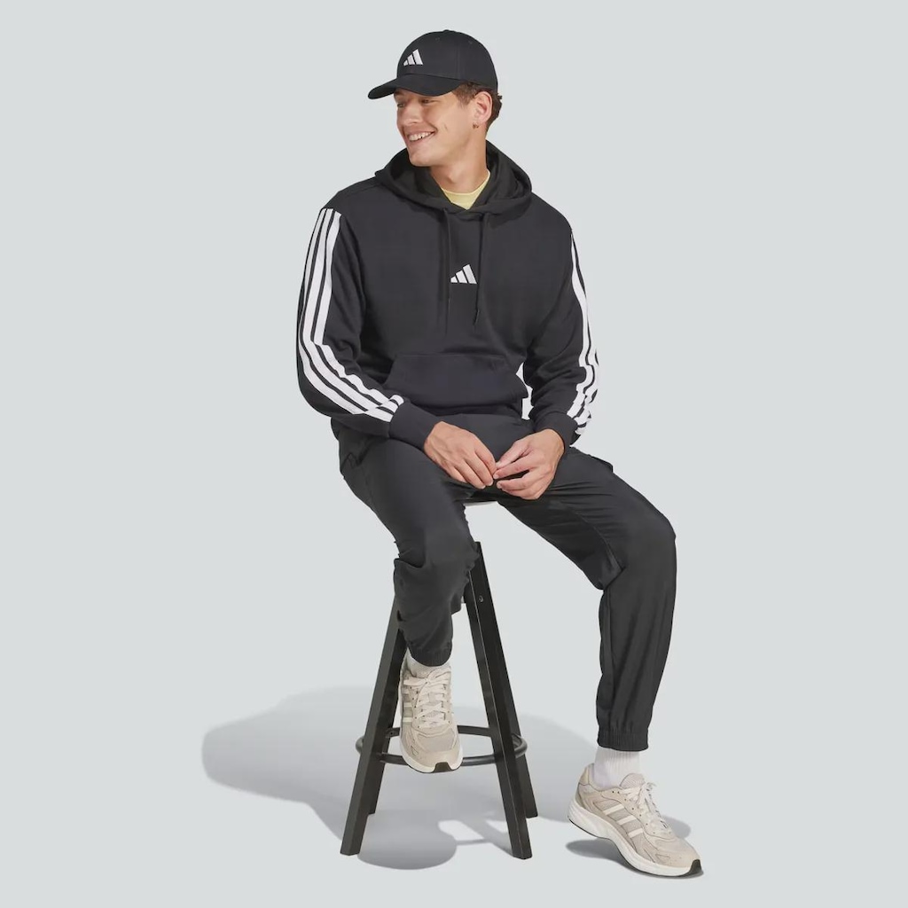 Imagem 3 do produto Blusão de Moletom Masculino adidas com Capuz Essentials 3 Stripes