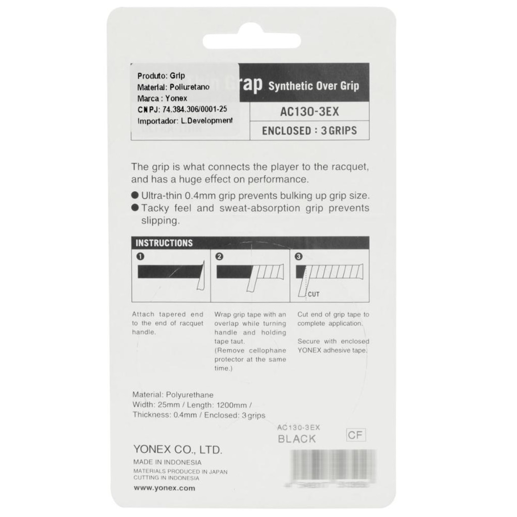 Imagem 3 do produto Overgrip Yonex Ultra Thin Grap 0.4mm com 3 Unidades