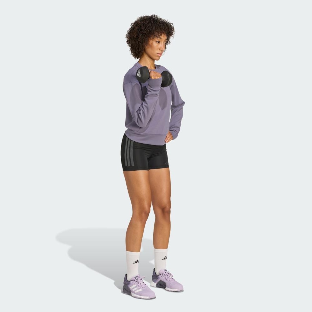 Imagem 4 do produto Blusão de Moletom Gola Careca Feminino Adidas Designed-for-Training Warm-Up