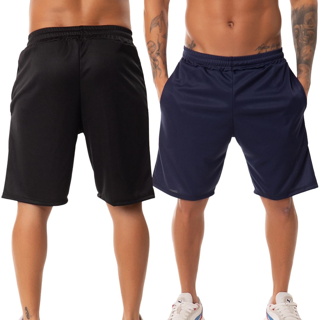 Imagem 3 do produto Kit 2 Bermuda Helanca Academia Corrida Esportiva Bolso Masculina