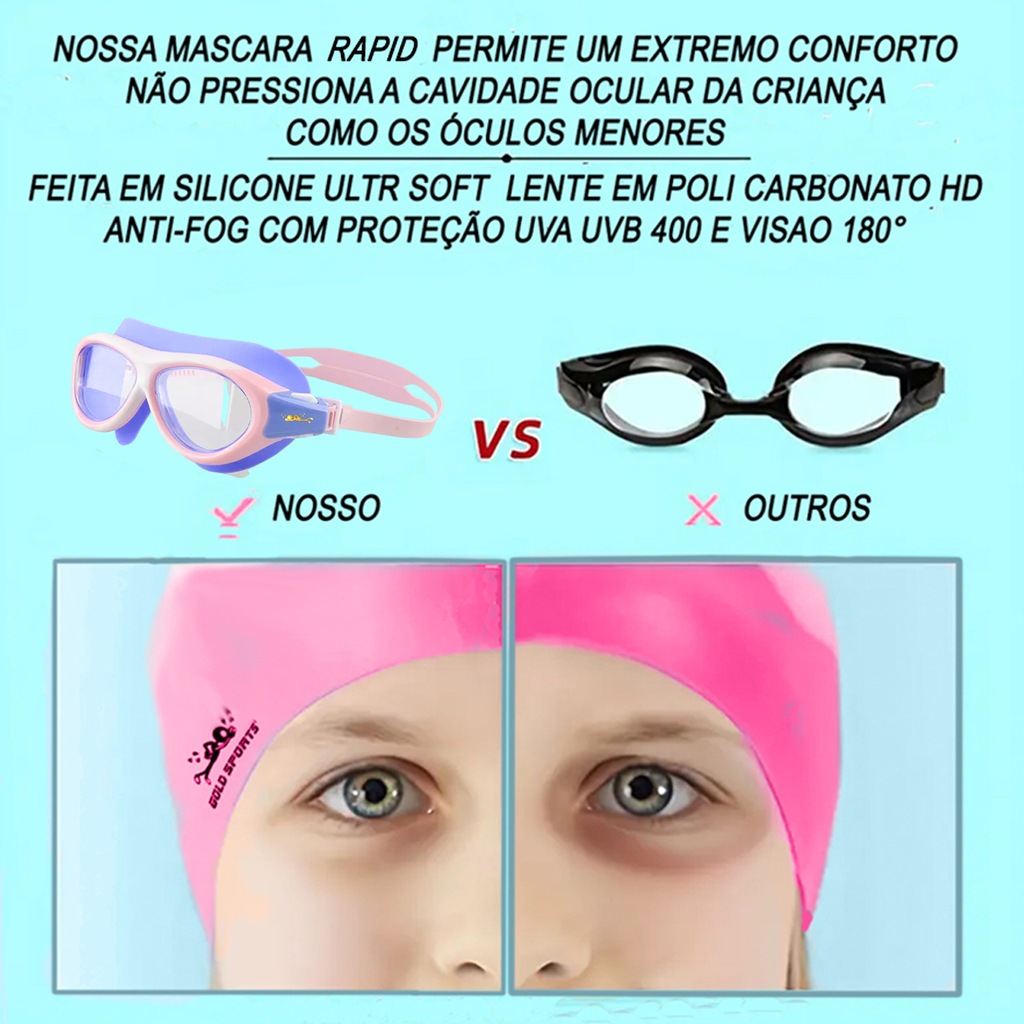 Imagem 4 do produto Máscara De Natação Gold Sports Rapid Infanto 7.0 High Definition Infantil