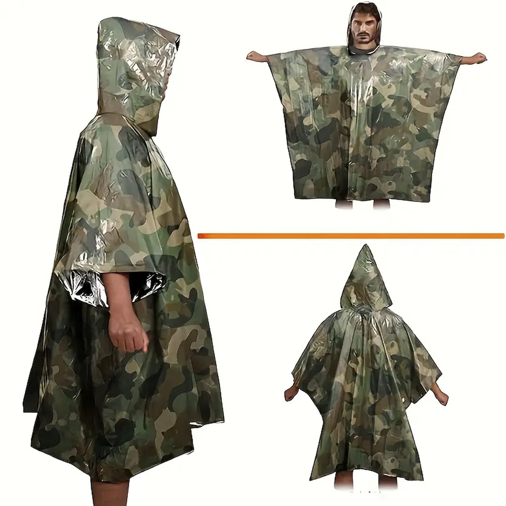 Imagem 3 do produto Casaco Esportivo Gold Sports Térmico de Emergência Anti Chuva Camuflada