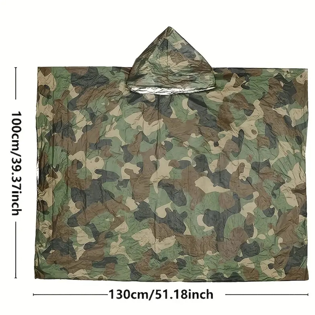 Imagem 4 do produto Casaco Esportivo Gold Sports Térmico de Emergência Anti Chuva Camuflada